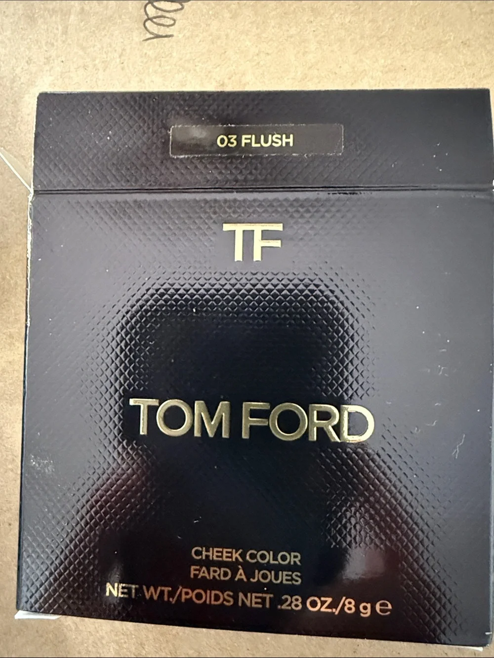 Tom Ford Brown Compact Case with Gold Accent